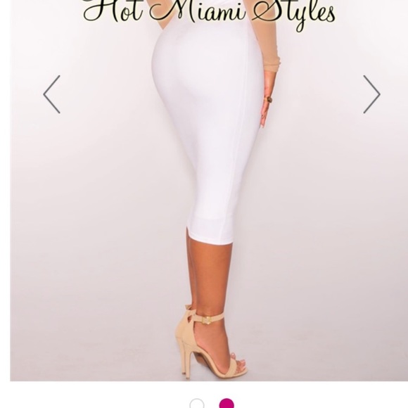 Hot Miami Styles Dresses & Skirts - Hot Miami Styles Off White MIDI Skirt